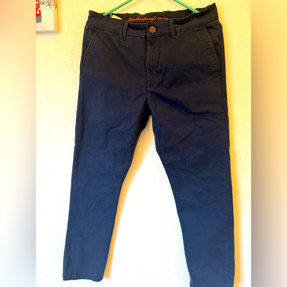 Black Chinos with Flat Front Design
